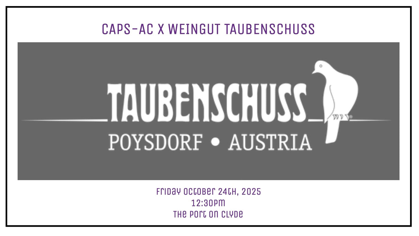 SOLD OUT - CAPS-ATLANTIC TASTING - WEINGUT TAUBENSCHUSS